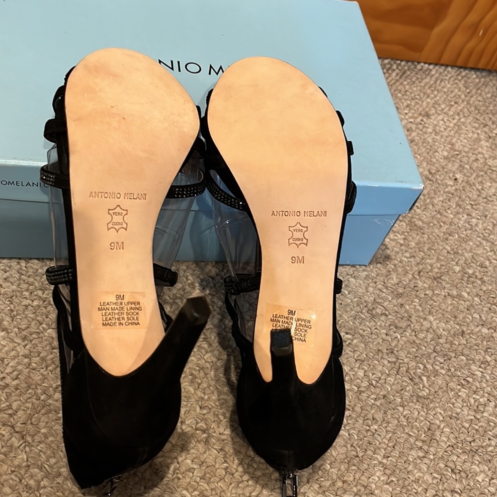 Antonio Melani Irina004 Black Suede Heels - Picture 9 of 11